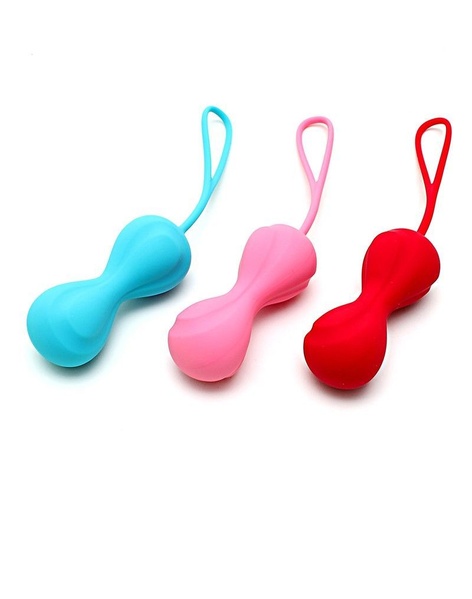 Вагінальні кульки Satisfyer Power Balls (3 пари), діаметр 3,4см, маса 60-76-92г, з кулькою всередині Блакитний/рожевий/червоний, SO2300 SO2300 фото