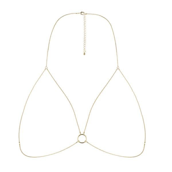 Цепочка портупея Bijoux Indiscrets Magnifique Bra Chain - Gold, украшение на тело Золотистый SO2656 SO2656 фото