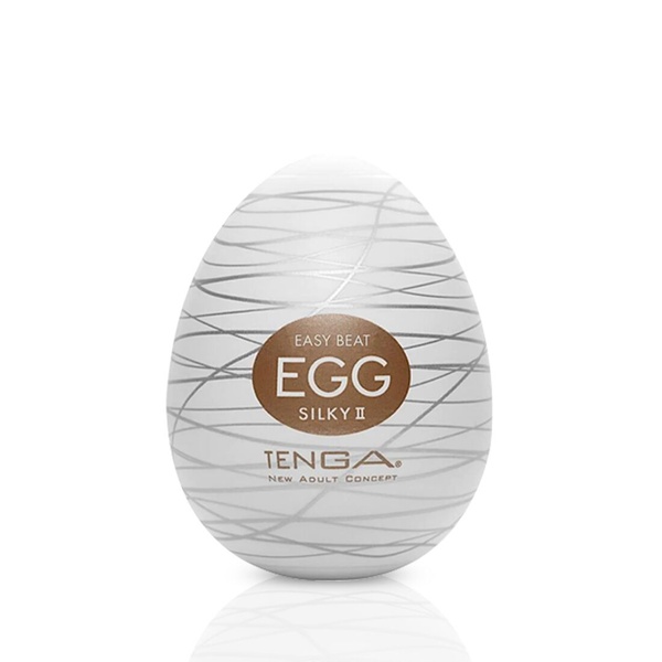 Мастурбатор-яйце Tenga Egg Silky II з рельєфом у вигляді павутини , SO5492 SO5492 фото