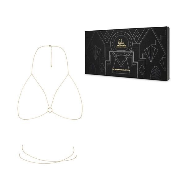 Цепочка портупея Bijoux Indiscrets Magnifique Bra Chain - Gold, украшение на тело Золотистый SO2656 SO2656 фото