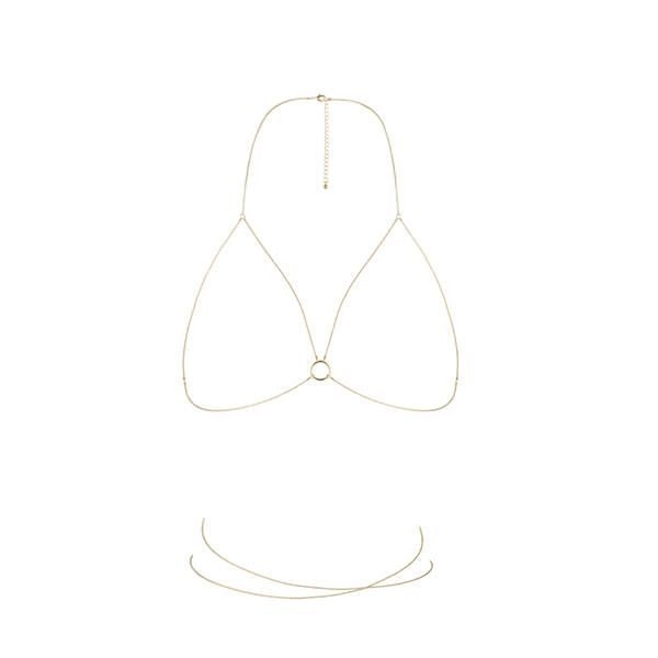 Цепочка портупея Bijoux Indiscrets Magnifique Bra Chain - Gold, украшение на тело Золотистый SO2656 SO2656 фото