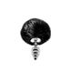 Металлическая анальная пробка Кроличий хвостик Alive Fluffy Twist Plug S Black, диаметр 2,9 см SO6307