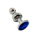 Металева анальна пробка Wooomy Lollypop Double Ball Metal Plug Blue M діаметр 3,1 см, довжина 9,4 см , SO7422 SO7422 фото 1