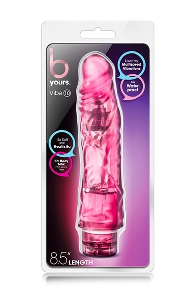 Вибратор реалистичный Blush B Yours Vibe 10 розовый, 22.5 х 4.9 см , T330400