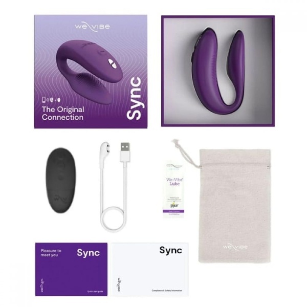 Інноваційний смарт-вібратор We Vibe Sync 2 Purple для пари, фіолетовий, W44111