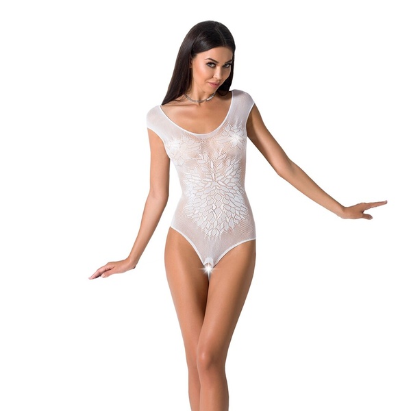 Бодістокінг Passion BS064 One Size, White, боді, закрите плече, відкритий доступ Білий, PBS064W PBS064W фото