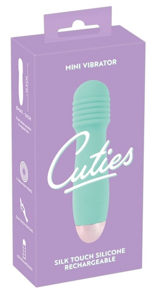 Мини-вибратор с рельефной головкой Cuties, мятный , 595349