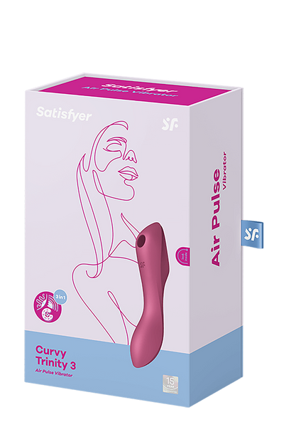 Подвійний вібратор із вакуумною стимуляцією SATISFYER CURVY TRINITY 3 RED, T360360