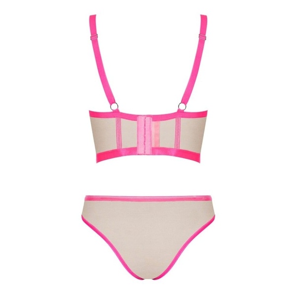 Комплект Obsessive Nudelia top & panties pink S/M, 411582