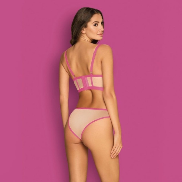 Комплект Obsessive Nudelia top & panties pink S/M, 411582