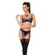 Комплект белья Passion Exclusive GISELE SET L/XL, black, лиф, трусики с пажами Чорний, PS24607 PS24607 фото 1