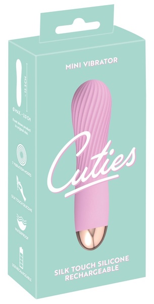 Мини-вибратор с волнообразным рельефом Cuties, розовый , 551139