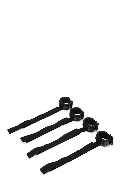 Набір БДСМ для ліжка WHIPSMART DIAMOND BED RESTRAIN KIT BLACK , T160594