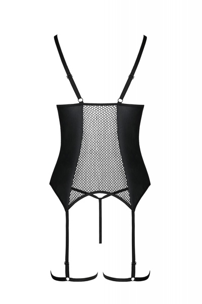 Корсет та стрінги чорний S/M BETH CORSET - Passion, P61741