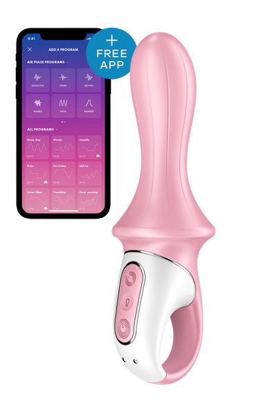 Надувний анальний смарт-вібратор SATISFYER AIR PUMP BOOTY 5 CONNECT APP RED, T360436