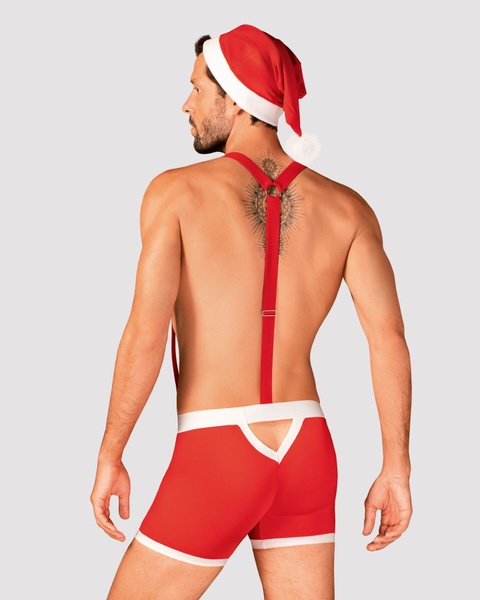 Мужской эротический костюм Санта-Клауса Obsessive Mr Claus L/XL, боксеры на подтяжках, шапочка с пом SO7295 SO7295 фото