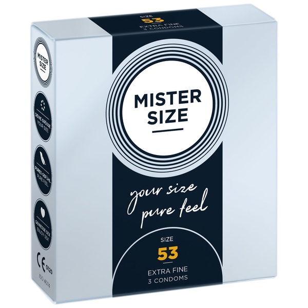 Презервативы Mister Size - pure feel - 53 (3 condoms), толщина 0,05 мм SO8034