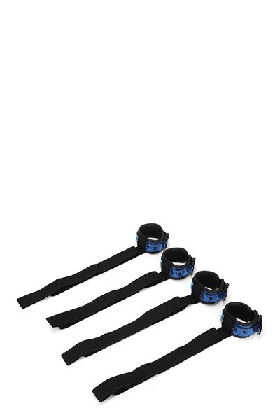 Набір БДСМ для ліжка WHIPSMART DIAMOND BED RESTRAIN KIT BLUE , T160595