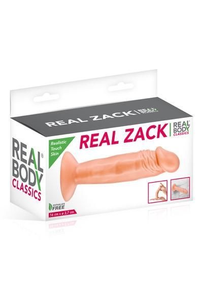 Фаллоимитатор Real Body - Real Zack Flesh, TPE, диаметр 3,7см Телесный SO2217 SO2217 фото