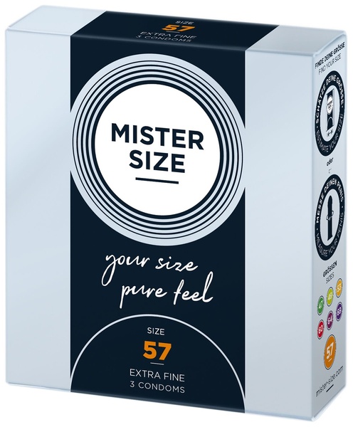 Презервативы Mister Size - pure feel - 57 (3 condoms), толщина 0,05 мм SO8035