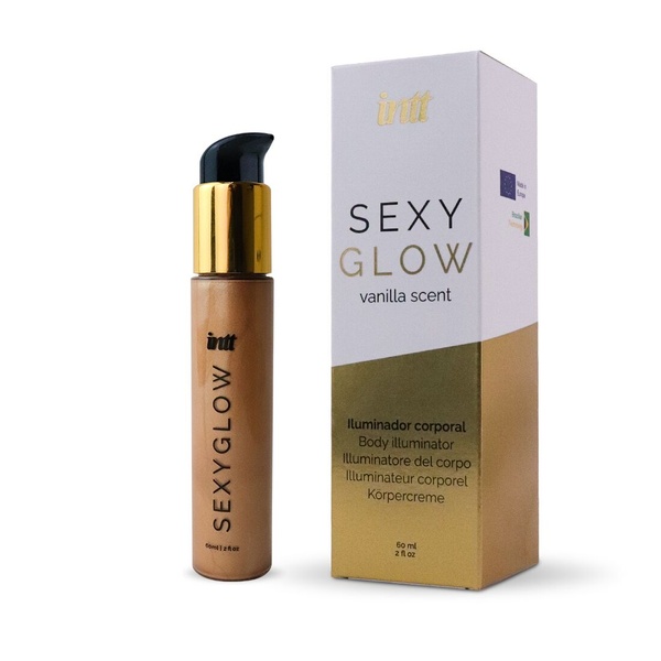 Крем-шимер для тіла Intt Sexy Glow (60 мл) з олією ши та ароматом ванілі, сяйна засмагла шкіра , SO7131 SO7131 фото