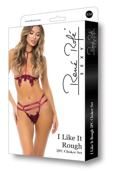 Комплект белья I LIKE IT ROUGH 2PC CHOKER SET BURGUNDY, S/M , 7553034BURSM