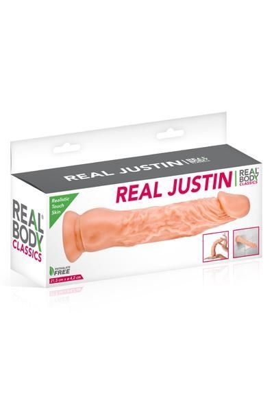 Фалоімітатор Real Body — Real Justin Flesh, TPE, діаметр 4,2 см Тілесний, SO2218 SO2218 фото