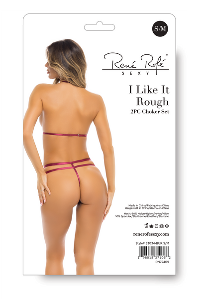 Комплект білизни I LIKE IT ROUGH 2PC CHOKER SET BURGUNDY, S/M, 7553034BURSM