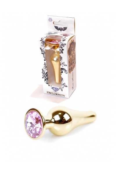Анальна пробка з рожевим каменем Plug-Jewellery Gold BUTT PLUG-Rose LMOBS6400063 фото