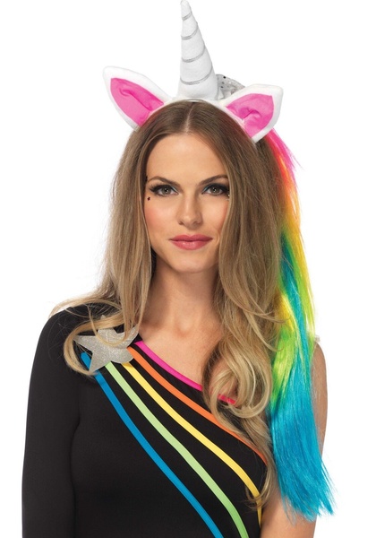 Обруч ріг єдинорога Leg Avenue Magical Unicorn Headband, з райдужною гривою , SO7953 SO7953 фото