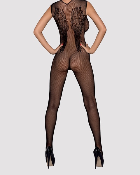 Комбинезон Obsessive c рисунком крыльев Bodystocking N112 Черный S\M , 410132