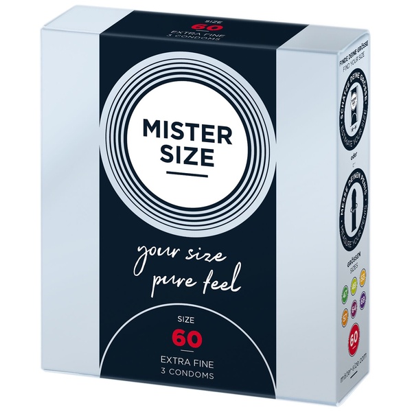 Презервативи Mister Size - pure feel - 60 (3 condoms), товщина 0,05 мм , SO8036