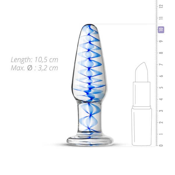 Стеклянная анальная пробка с внутренней спиралью Gildo Glass Buttplug No. 23 SO4417 SO4417 фото