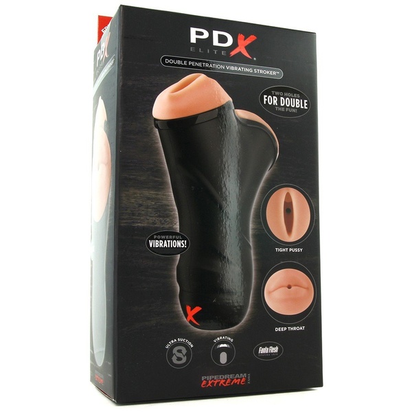 Мастурбатор подвійний PDX DOUBLE Penetration VIBRATING STROKER, DT44923