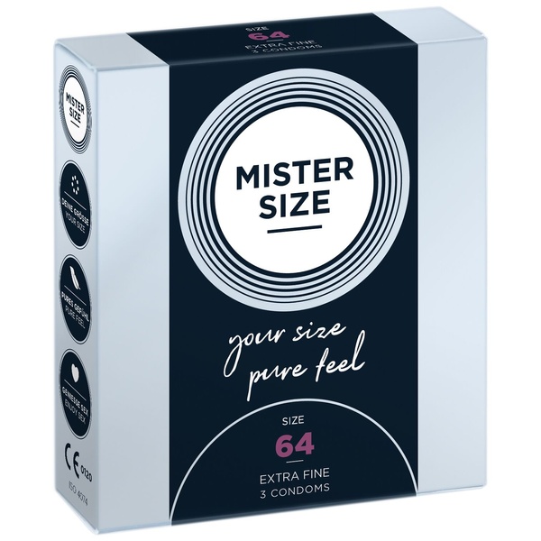 Презервативы Mister Size - pure feel - 64 (3 condoms), толщина 0,05 мм SO8037