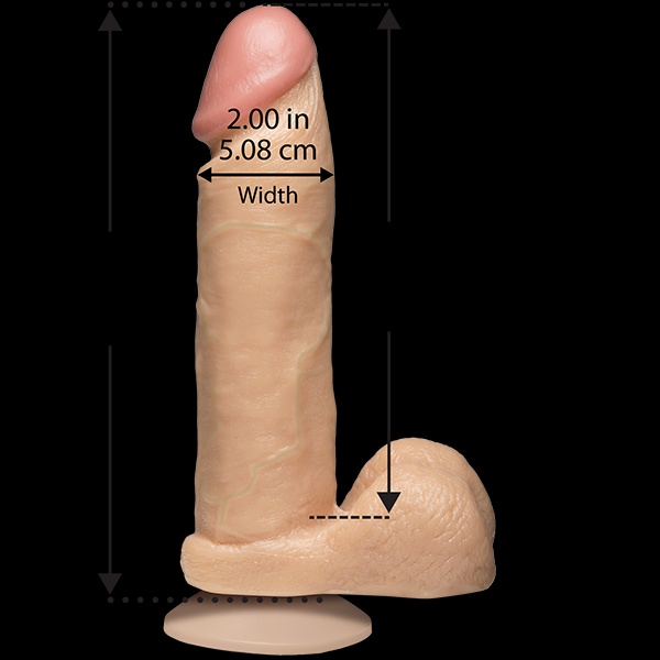 Фалоімітатор Doc Johnson The Realistic Cock 8 inch White - PVC, Vack-U-Lock, діаметр 5,1 см Тілесний, SO2789 SO2789 фото