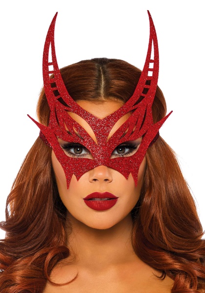 Блискуча маска диявола Leg Avenue Glitter devil mask O/S , LA2821S