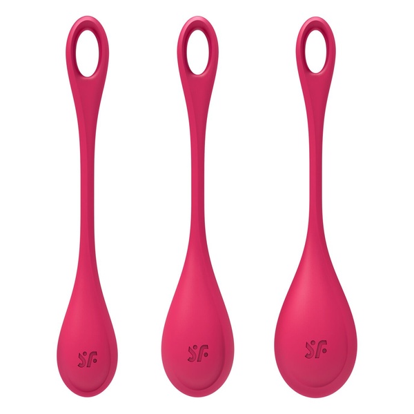 Набор йони бусин Satisfyer Yoni Power 1 Red, диаметр 2-2,5-3см, вес 22-46-74гр SO5547 SO5547 фото