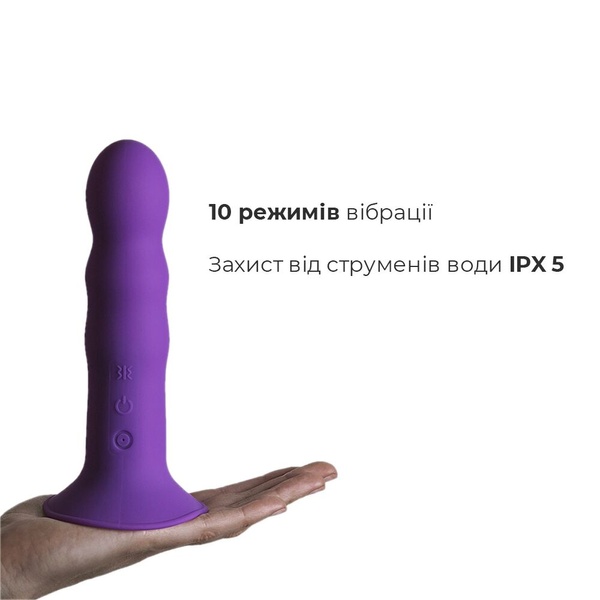 Двошаровий ділдо з вібрацією Adrien Lastic Hitsens 3 Purple, відмінно для страпона, діаметр 4 см, до , SO5053 SO5053 фото