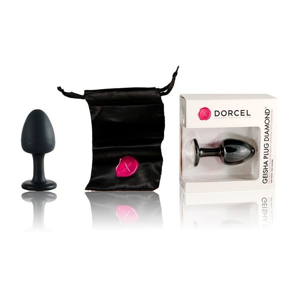 Анальна пробка Dorcel Geisha Plug Diamond M з кулькою всередині, створює вібрації, макс. діаметр 3,2 Чорний, MD1229 MD1229 фото