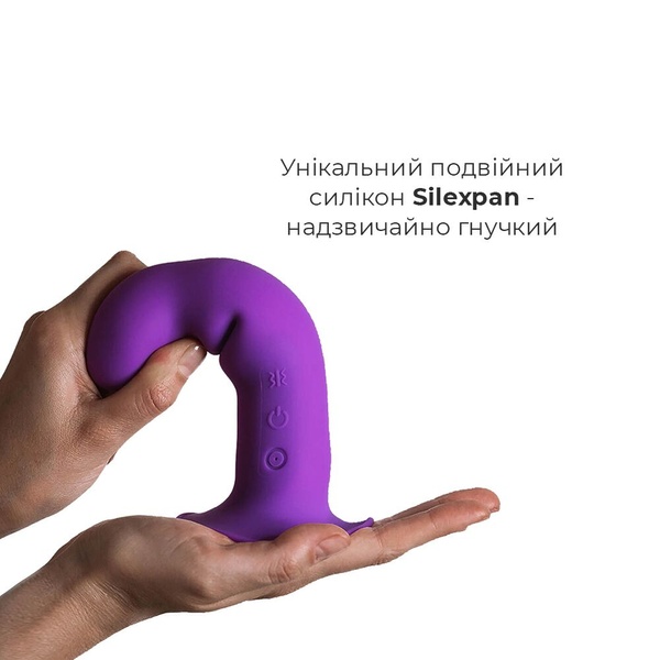 Двошаровий ділдо з вібрацією Adrien Lastic Hitsens 3 Purple, відмінно для страпона, діаметр 4 см, до , SO5053 SO5053 фото