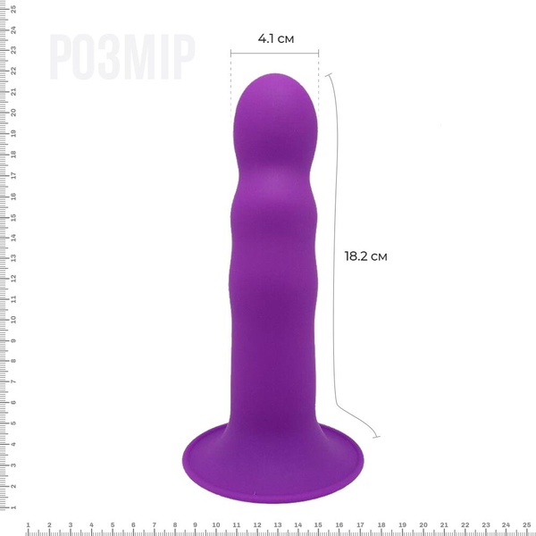 Двошаровий ділдо з вібрацією Adrien Lastic Hitsens 3 Purple, відмінно для страпона, діаметр 4 см, до , SO5053 SO5053 фото