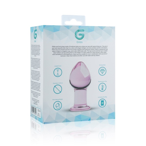 Рожева анальна пробка зі скла Gildo Pink Glass Buttplug , SO4421 SO4421 фото