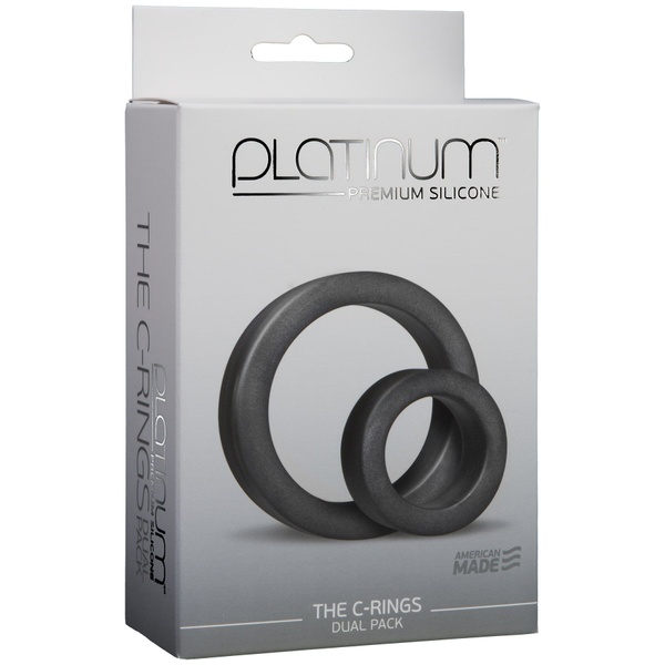 Набор эрекционных колец Doc Johnson Platinum Premium Silicone - The C-Rings - Charcoal Черный SO4918 SO4918 фото