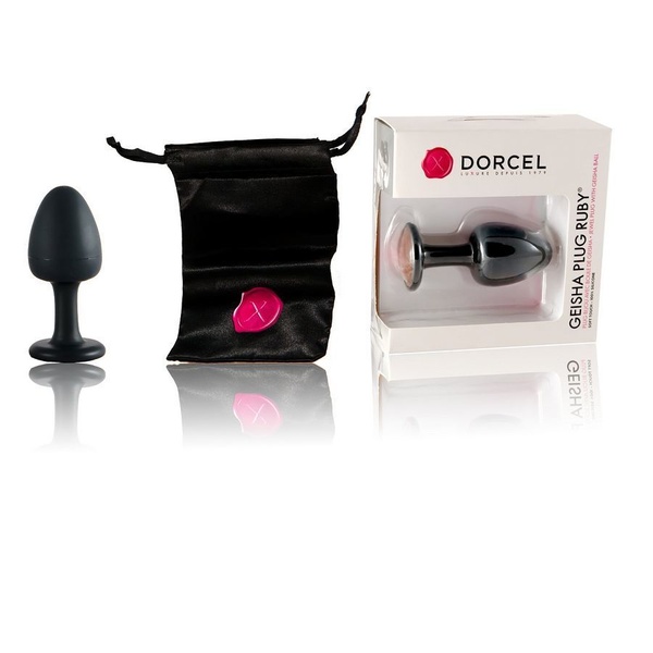 Анальна пробка Dorcel Geisha Plug Ruby M з кулькою всередині, створює вібрації, макс. діаметр 3,2см Чорний, MD1236 MD1236 фото