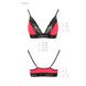 Эластичный топ с кружевом Passion PS001 TOP L, red-black SO4183