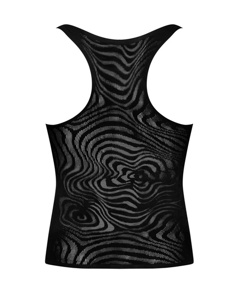 Мужская полупрозрачная майка-борцовка с узором Obsessive T103 tank top S/M/L, черная SO7311 SO7311 фото