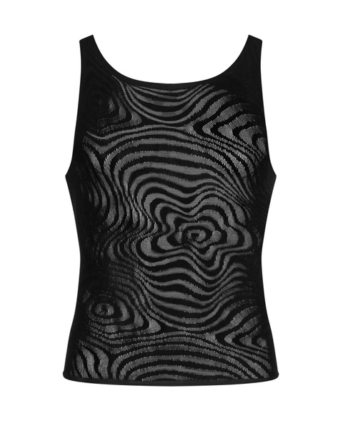 Чоловіча напівпрозора майка-борцовка з візерунком Obsessive T103 tank top S/M/L, чорна , SO7311 SO7311 фото