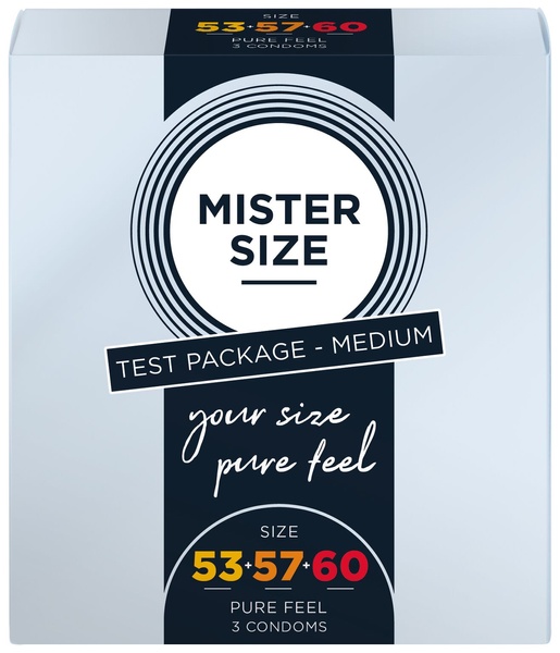 Набор презервативов Mister Size - pure feel - 53–57–60 (3 condoms), 3 размера, толщина 0,05 мм SO8040