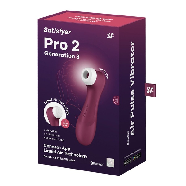 Вакуумний кліторальний стимулятор Satisfyer Pro 2 Generation 3 with Liquid Air Connect App Wіnе Red , SO7774 SO7774 фото